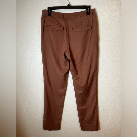 Wildfang Empower Trouser Pants Dusty Rose Tapered Leg Stretch Mid Rise Size 6 - Picture 5 of 6